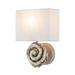 Rosecliff Heights Anaisa Swirl Large Armed Sconce Metal/Fabric in White | 12.5 H x 9.05 W x 6 D in | Wayfair B6FDEB5AE9B245728BFD7B531860188B