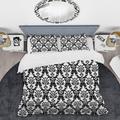 Darby Home Co Ackles Microfiber Duvet Cover Set Microfiber in Black/White | Queen Duvet Cover + 2 Standard Shams | Wayfair