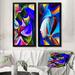 Ivy Bronx Spirit Composition II - 2 Piece Graphic Art Set on Canvas Canvas, Cotton in Blue/Pink | 20 H x 24 W x 1 D in | Wayfair