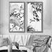 Red Barrel Studio® Asian Sketch of Nature Birds - 2 Piece Print Set on Canvas Metal in Black/Gray/White | 40 H x 40 W x 1 D in | Wayfair