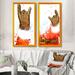 The Holiday Aisle® Christmas Holiday Fancy Santa Claus IV - 2 Piece Print Set on Canvas Metal in Brown/Orange/Red | 32 H x 32 W x 1 D in | Wayfair