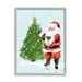 Stupell Industries Snowy Santa Claus Tree at-202 Wood in Blue/Brown/Green | 14 H x 11 W x 1.5 D in | Wayfair at-202_gff_11x14