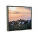 Stupell Industries Wildflower Blossoms Sunset Sky Framed Floater Canvas Wall Art By Lil' Rue Canvas in Black/Blue/Orange | Wayfair as-500_ffl_24x30