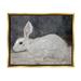 Stupell Industries White Rabbit Bunny Classic Framed Floater Canvas Wall Art By Lettered & Lined Canvas in Gray | 25 H x 31 W x 1.7 D in | Wayfair