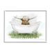 Stupell Industries Country Highland Cattle Bathtub Framed Giclee Art By Ziwei Li Wood in Brown/Green/White | 11 H x 14 W x 1.5 D in | Wayfair