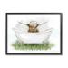 Stupell Industries Country Highland Cattle Bathtub Framed Giclee Art By Ziwei Li Wood in Brown/Green/White | 11 H x 14 W x 1.5 D in | Wayfair