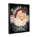 The Holiday Aisle® Santa Please Stop Here Vintage Smiling by Jo Moulton - Floater Frame Graphic Art on Canvas in Black/Red | Wayfair