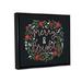 The Holiday Aisle® Merry & Bright Poinsettia Wreath - Floater Frame Graphic Art on Canvas in Black/Green/Red | 17 H x 21 W x 1.7 D in | Wayfair