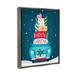 The Holiday Aisle® Merry Christmas Stacked Gifts Car by Allen Designs - Floater Frame Graphic Art on Canvas in Blue | 31 H x 25 W x 1.7 D in | Wayfair