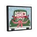 The Holiday Aisle® Farmhouse Pigs Holiday Truck - Floater Frame Graphic Art on Canvas in Blue/Green/Red | 17 H x 21 W x 1.7 D in | Wayfair