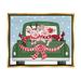 The Holiday Aisle® Farmhouse Pigs Holiday Truck - Floater Frame Graphic Art on Canvas in Blue/Green/Red | 25 H x 31 W x 1.7 D in | Wayfair