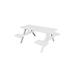 Rosecliff Heights Azor Outdoor Picnic Table Plastic in White | 30 H x 70 W x 60 D in | Wayfair C3ABF105F4BE4F0F8FFA49C9E613FB01