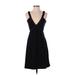 Mossimo Casual Dress - Party Plunge Sleeveless: Black Print Dresses - Women's Size X-Small