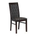 Brooklyn Padded Back Dark Walnut Dining Chair with Black Diamond Padded Seat and Back (Pack of 2) Pack of 2