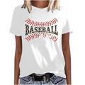 CZHJS Women s Short Sleeve Cute Basic Tees Clearance Baseball Lover Leisure Tunic to Wear with Leggings Teen Girls T Shirt Spring Tops Round Neck Baseball MOM Pattern Summer Vintage Shirts Red XL