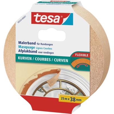 Kurven 56534-00001-00 Kreppband Beige (l x b) 25 m x 38 mm 1 St. - Tesa