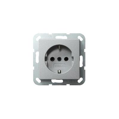 Steckdose 1f alu System 55 up IP20 zp horiz/vert Zentralpl 18826 - Aluminium - Gira