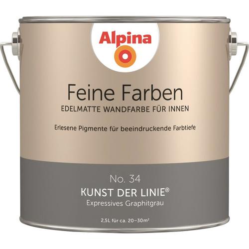 Alpina - Feine Farben No. 34 Kunst der Linie 2,5 l expressives graphitgrau edelmatt Wandfarbe