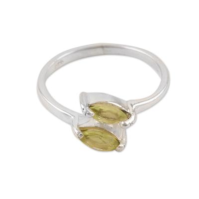 Wrapped in Fortune,'Sterling Silver and Natural Peridot Band Ring'