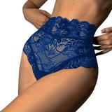 ZMHEGW Period Underwear For Women Floral Lace Mesh High Waist Briefs Hollow Out Transparent Plus Size Women s Panties