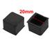 40pcs Furniture Desk Chair Accessory 20mmx20mm Square Rubber Leg Tip Cap Black