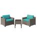 Keys 3-Piece Outdoor Conversation Set with Club Chairs and End Table in Summer Fog Wicker