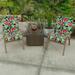 21" x 44" Black Tropical Outdoor Chair Cushion with Ties and Loop - 44'' L x 21'' W x 3.5'' H