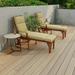 72" x 22" Beige Solid Outdoor Chaise Lounge Cushion with Ties and Loop - 72'' L x 22'' W x 3.5'' H