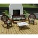 Black Tropical Tufted Outdoor Wicker Cushion Set for Bench and 2 Seats - 18'' L x 44'' W x 4'' H