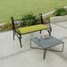48" x 18" Green Solid Outdoor Bench Cushion with Ties - 18'' L x 48'' W x 3.5'' H