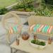 19" x 19" Multicolor Stripe Tufted Outdoor Wicker Seat Cushion (Set of 2) - 19'' L x 19'' W x 4'' H