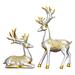 2PCS Resin Reindeer Sculpture Elk Lover Statue Home Decor for Living Room Bedroom Office Desktop Cabinets TV Stand Ornament -