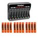 Kastar 12-Pack Battery and CMH8 Smart USB Charger Replacement for Panasonic KX-TG6513 KX-TG6513B KX-TG6514B KX-TG6522 KX-TG6523 KX-TG6524 KX-TG6525 KX-TG6531 KX-TG6531 BKX-TG6532 KX-TG6532B KX-TG6533