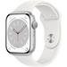 Restored Apple Watch Series 8 (GPS 45MM) - Silver Aluminum Case with White Sport Band (Refurbished)