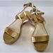 Michael Kors Shoes | Michael Kors Mk Women’s Gold Snake Embossed Sandals Shoes Size 6m | Color: Gold | Size: 6