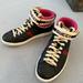 Gucci Shoes | Gucci Ace Sneakers High Top Pink Velcro | Color: Pink | Size: 7