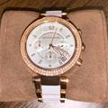 Michael Kors Jewelry | Micheal Kors Womens Parker Rose Gold Watch | Color: Gold/White | Size: Os