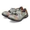 Klettschuh RIEKER, Damen, Gr. 42, grün (mint, kombiniert), Leder, Lederimitat, sportlich, Schuhe, Spangenschuh, Slipper, Sommerschuh mit Cut-Outs