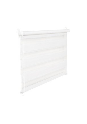Doppelrollo Duorollo 120 cm breit 150 cm lang weiß inkl. Seilzug Fensterrollo Klemmrollo Jalousie Image