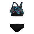 Speedo Damen HyperBoom 2 Piece Bikini, Schwarz/Bolt/Dove Grau, 32