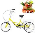 Esyogen Adult Tricycle Bike 20" In Single Speed Cruiser Bikes 3 Wheel Folding Bicycle Outdoor Elderly Tricycle with Basket