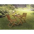 Red Barrel Studio® Ridgeside 3-Pc Outdoor Patio Set Consists Of A Wooden Folding Table & 2 Folding Camping Chairs Ideal For Garden, Terrace, Bistro | Wayfair