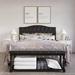 Winston Porter Jenese Curved Upholstered Bed w/ Storage Bench in Faux Leather Upholstered in Black/Brown | 47.9 H x 79 W x 84.7 D in | Wayfair