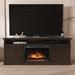 August Grove® Andzelika TV Stand for TVs up to 78" w/ Electric Fireplace Included Wood in Brown | 29.62 H x 72.89 W x 16.59 D in | Wayfair