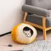 Tucker Murphy Pet™ Cortaz Round Cat Bed Wool in Orange | 11.8 H x 17.7 W x 17.7 D in | Wayfair C9588F84A77644BAAF4B7431621B19D7