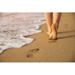 Highland Dunes Woman Walking on Sand Beach Leaving Footprints in the Sand - Wrapped Canvas Photograph Canvas | 8 H x 12 W x 1.25 D in | Wayfair