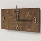 Horloge Murale Rectangulaire en Bois 3D Grande Montre Rétro Créative Décoration de Maison Salon