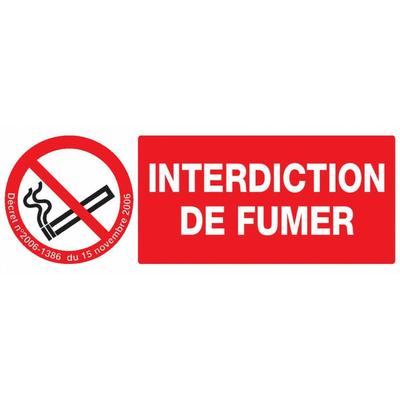 INTERDICTION DE FUMER (DECRET DU 15/11/2006) 330x120mm