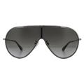 Shield Shiny Gunmetal Smoke Grey Gradient Sunglasses