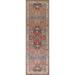 Geometric Heriz Serapi Oriental Runner Rug Hand-Knotted Wool Carpet - 3'1" x 11'7"